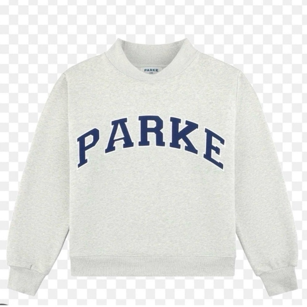 PARKE Crewneck Sweatshirt in Light Gray with Navy Logo